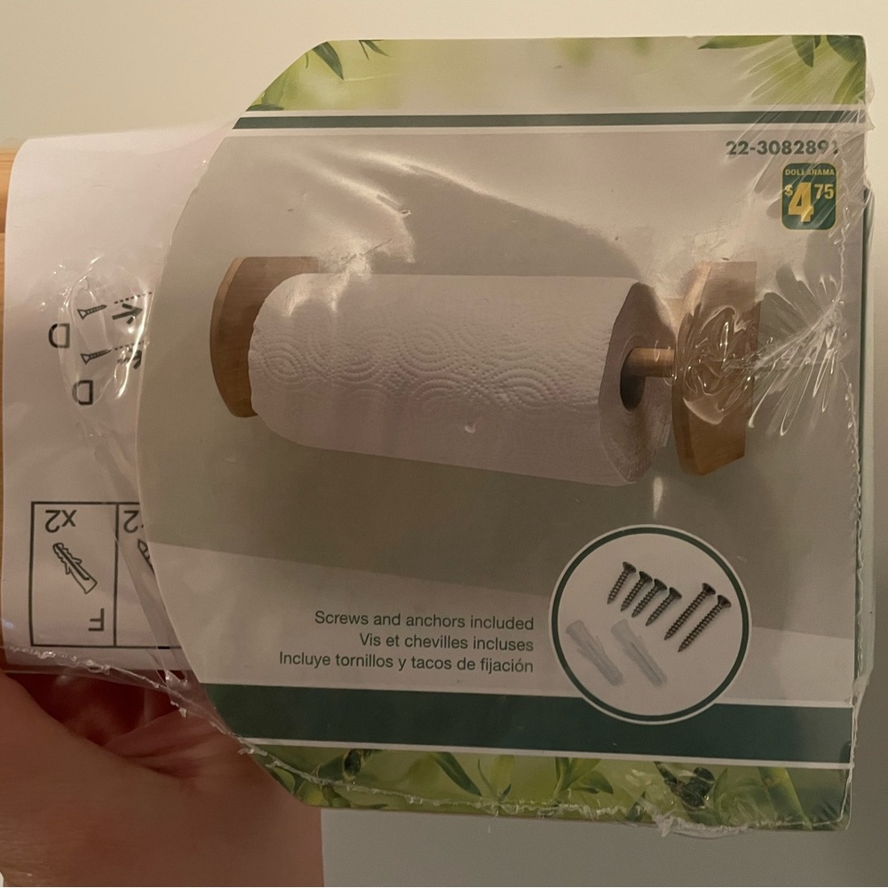 FREE WITH PURCHASE Wall-mounted Paper Towel Holder Bamboo